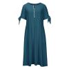 maisdgop Dresses for Women 2024 Trendy Eyelet Boho Beach Dress Loose V Neck Button A-Line Dresses Loose Sundress with Pocket view 3