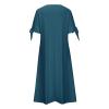 maisdgop Dresses for Women 2024 Trendy Eyelet Boho Beach Dress Loose V Neck Button A-Line Dresses Loose Sundress with Pocket view 4