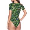 Augenstern Jurassic-Dinosaur Women's Short-Sleeve Round Neck One-Piece Swimsuit Xx-Large view 4