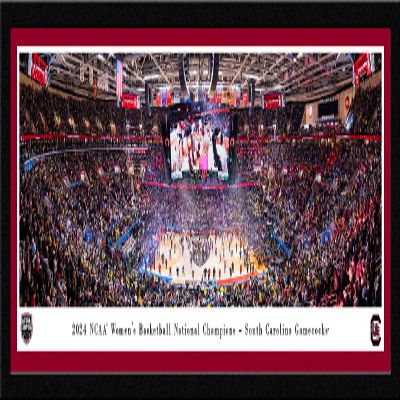 2024 NCAA Women's Basketball National Champions, South Carolina - Single Mat, Select Framed Picture by Blakeway Panoramas (41.5"W x 15.5"H)