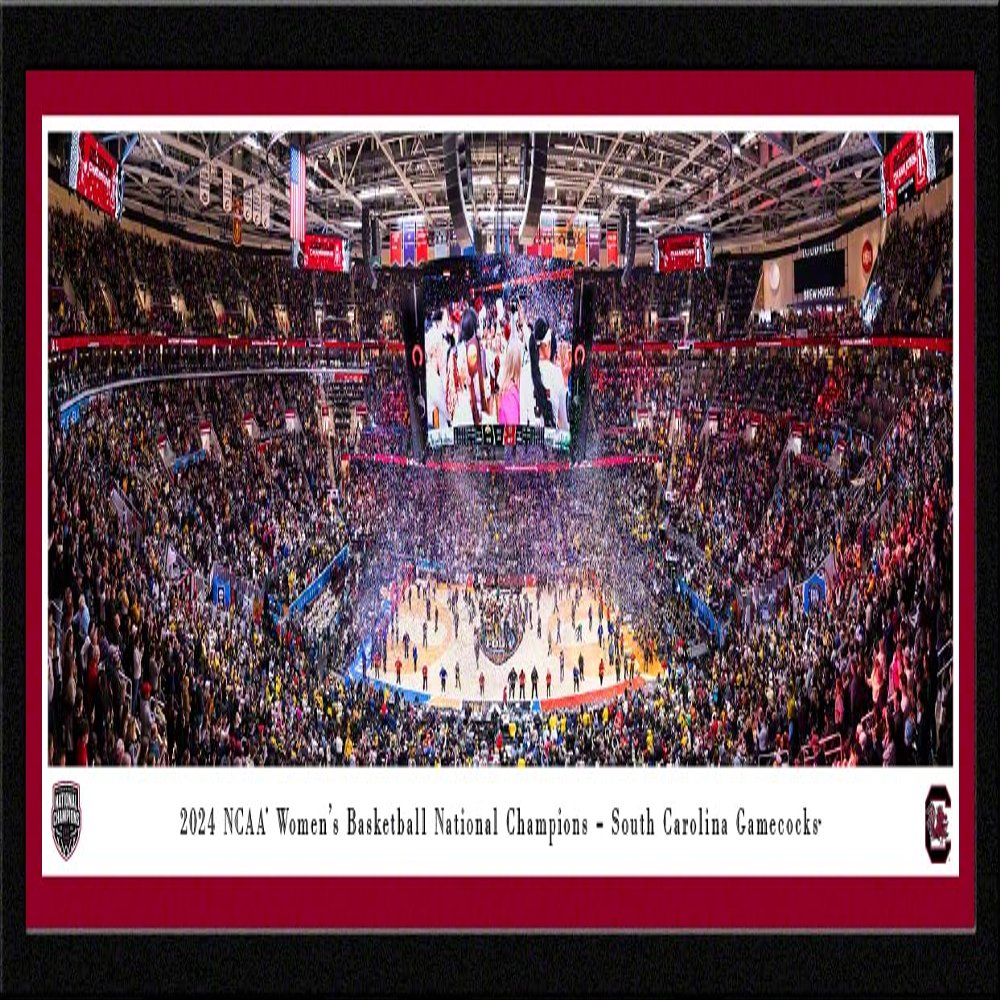 2024 NCAA Women's Basketball National Champions, South Carolina - Single Mat, Select Framed Picture by Blakeway Panoramas (41.5"W x 15.5"H)