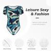 Shark-Open-Mouth-Sea Women's Short-Sleeve Round Neck One-Piece Swimsuit Xx-Large view 2