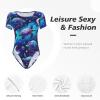 Turtle-Moonlit-Walk-Galaxy Women's Short-Sleeve Round Neck One-Piece Swimsuit Small view 2