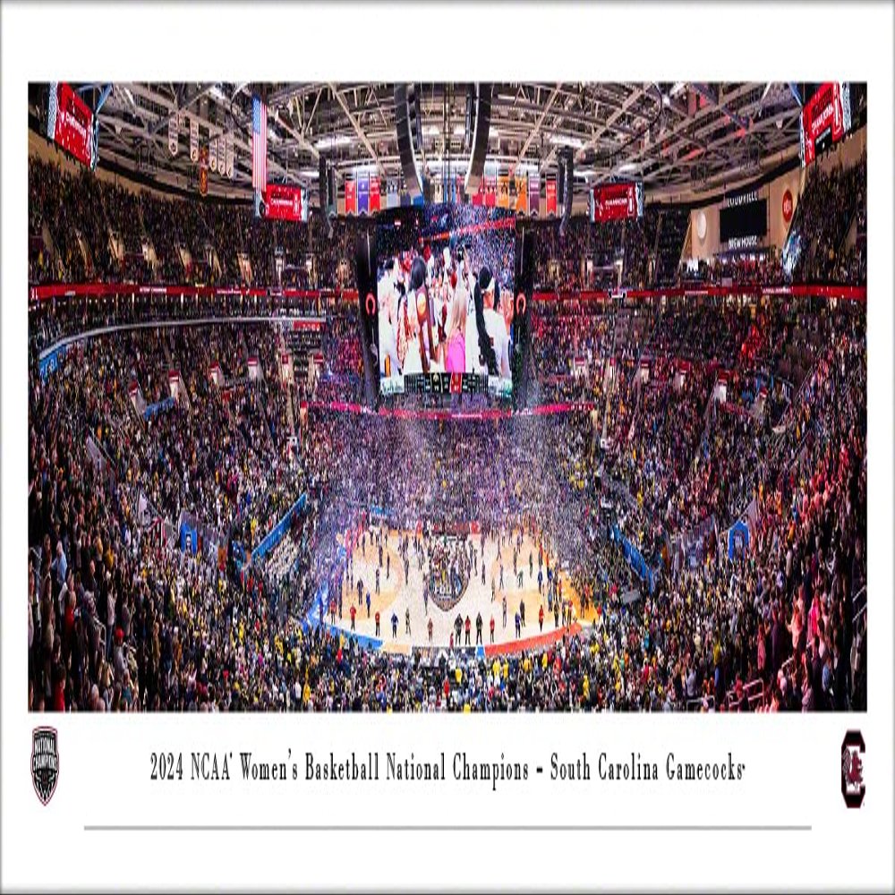 2024 NCAA Women's Basketball National Champions, South Carolina - Unframed Poster by Blakeway Panoramas (40"W x 13.5"H)