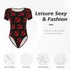 Augenstern Eed-Hammer-and-Sickle Women's Short-Sleeve Round Neck One-Piece Swimsuit Medium Black view 2