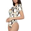 Augenstern Kawaii-Emperor-Penguin Women's Short-Sleeve Round Neck One-Piece Swimsuit Xx-Large Black view 3