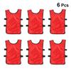 BESTYASH 6PCS Football Vest Breathable Pinnies Scrimmage Vest Training Waistcoat Clothes Soccer Training Equipment for Kids Red view 4