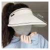 BCJDIEIV Men's and Women's Hats Sun Hat Can Roll Large Eaves Summer Female Sun Hat Hollowed Out Beach Sun Shade Empty Top Hat Running Hat(Beige) view 4