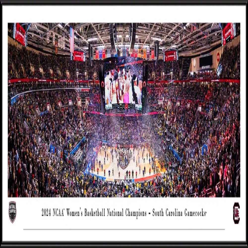 2024 NCAA Women's Basketball National Champions, South Carolina - Standard Framed Print by Blakeway Panoramas (40.25"W x 13.75"H)