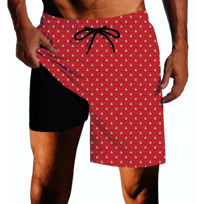 Mermaid Scales Mens Swim Trunks with Compression Liner Quick Dry Zipper Pocket Bathing Suit for Beach Summer X-Large
