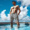 SQPO Black and White Checkerboard Mens Swim Trunks with Compression Liner Quick Dry Zipper Pocket Bathing Suit for Beach Summer 3X-Large view 2