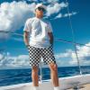 SQPO Black and White Checkerboard Mens Swim Trunks with Compression Liner Quick Dry Zipper Pocket Bathing Suit for Beach Summer 3X-Large view 3