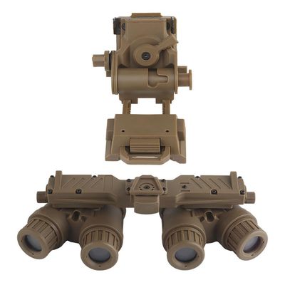 Jeekootoop Tactical Airsoft Hunting Dummy Night Vision Goggles with Helmet Mount for PVS15/PVS18/GPNVG18, No Function Binoculars Night Vision Cosplay Prop (Tan)