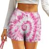 CSQDFBHD Pink Tie Dye Women Loose Shorts Cool Summer Short Hawaiian Shorts with Pocket view 1