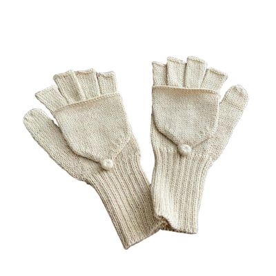 NineFit Basics Alpaca Glittens Alpaca winter gloves, Alpaca Fingerless Gloves, Hand Knitted Alpaca Winter Gloves (Beige)