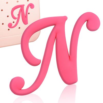 CTOHN Letter Charms for Bogg Bag, Alphabet Lettering Accessories (Pink, N)