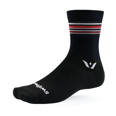 Swiftwick - ASPIRE FIVE Cycling Socks, Maximum Breathability, Crew (Red/Black, Small)