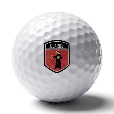 Vafogehu Golf Balls,Flag of Glarus Patterns Golf Balls, Novelty Golf Gift for Men, Women 1 Piece