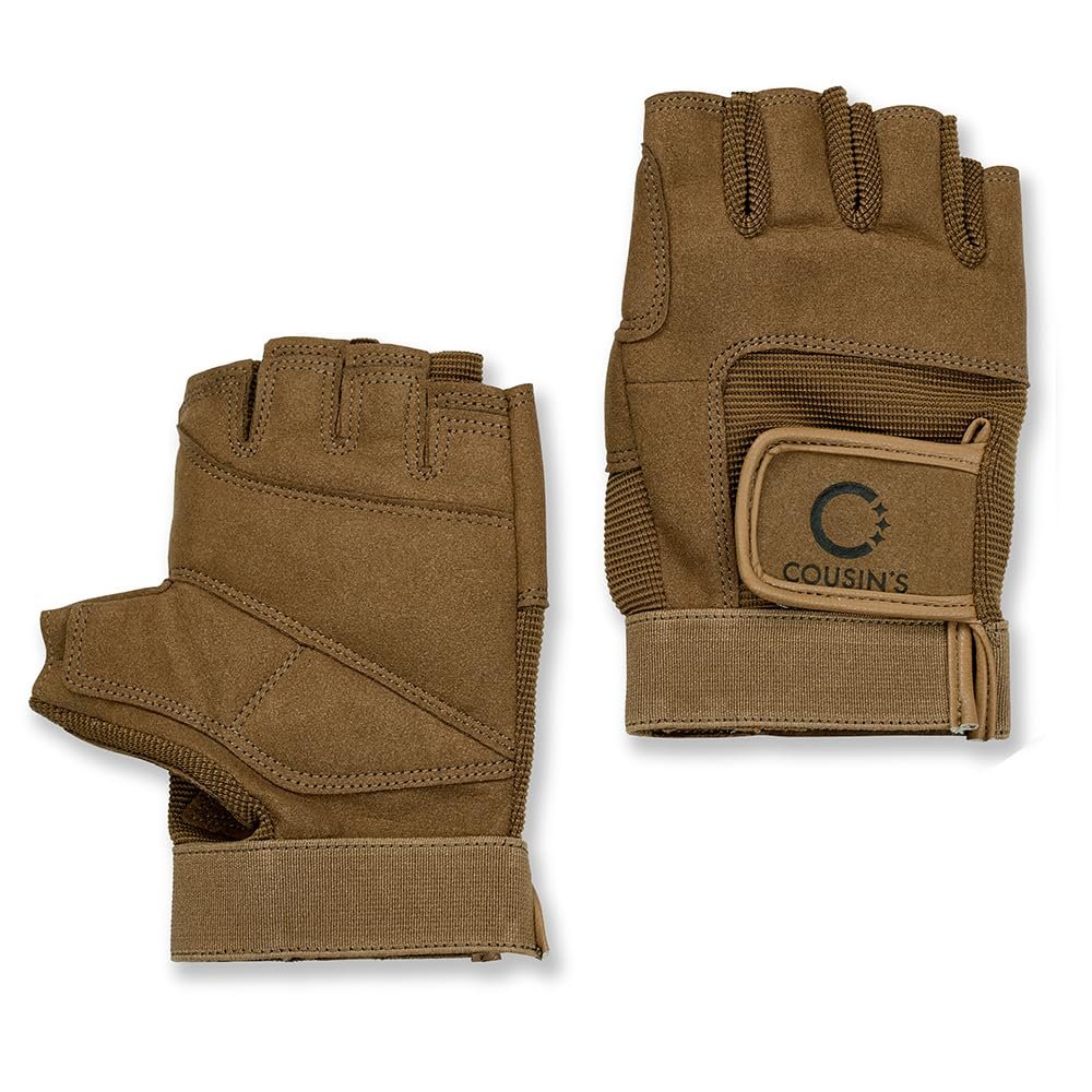 Cousin's Concert Attire Color Guard Gloves for Flag and Pole, Comfort & Grip, Durable Colorguard Gloves (Small, Coffee)