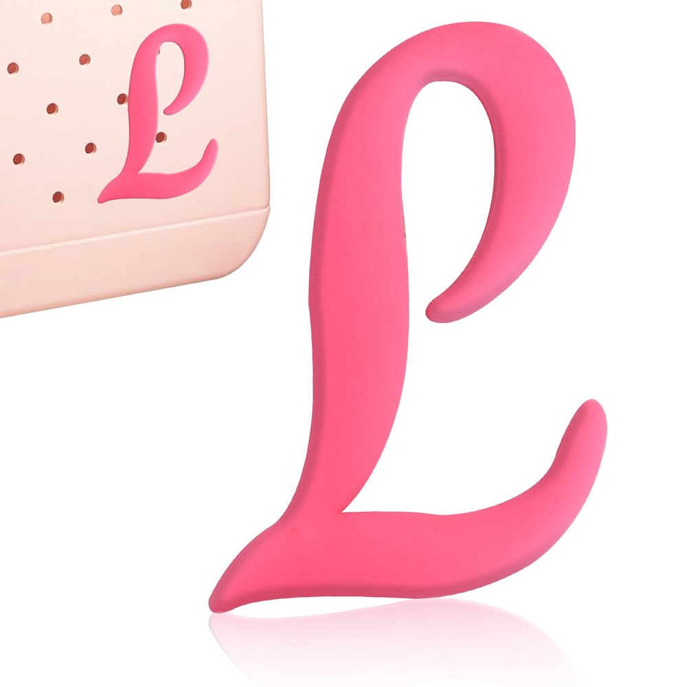 CTOHN Letter Charms for Bogg Bag, Alphabet Lettering Accessories (Pink, L)