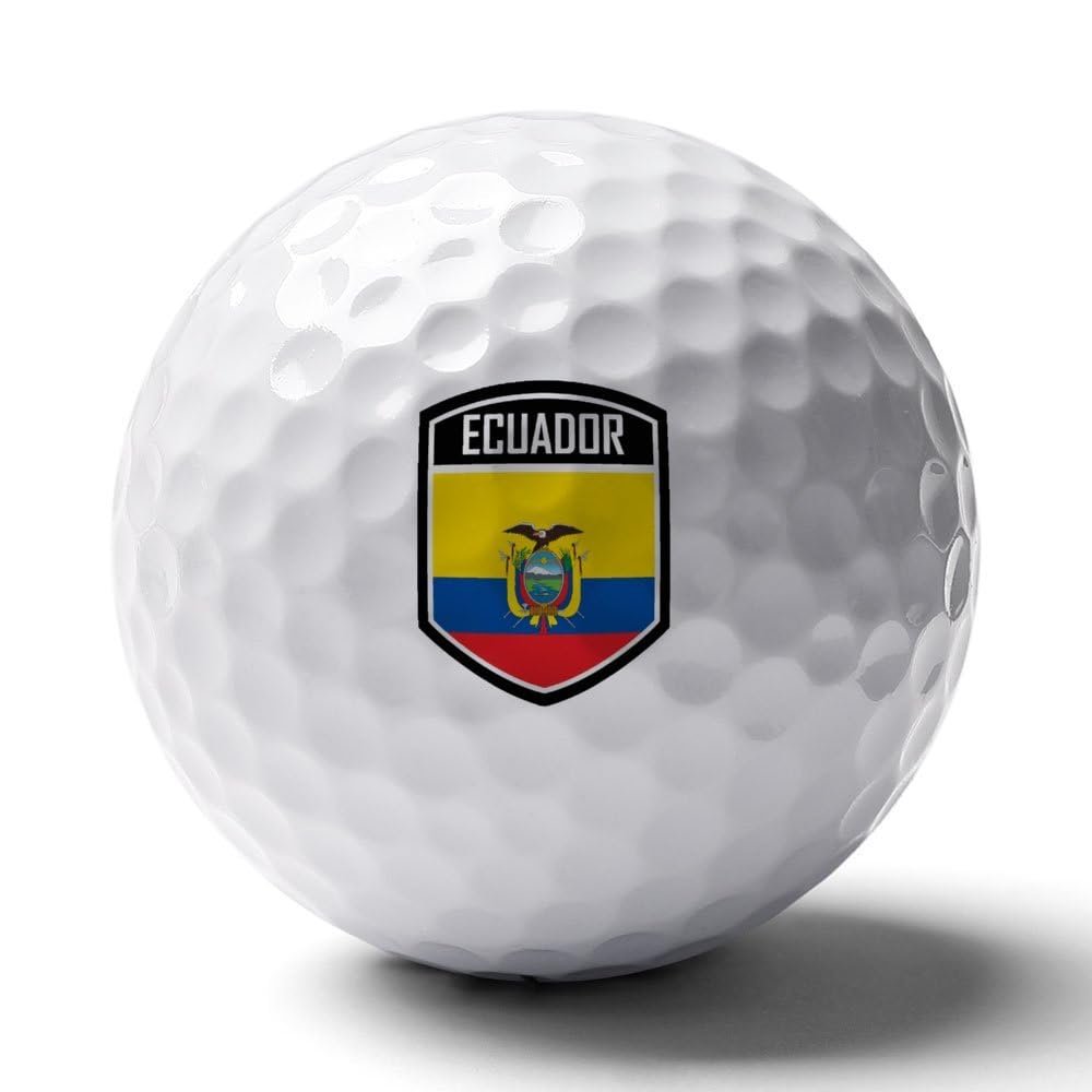 Vafogehu Golf Balls,Ecuador Flag Patterns Golf Balls, Novelty Golf Gift for Men, Women 1 Piece