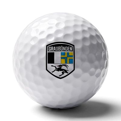Vafogehu Golf Balls,Flag of Canton of Graubunden Patterns Golf Balls, Novelty Golf Gift for Men, Women 1 Piece