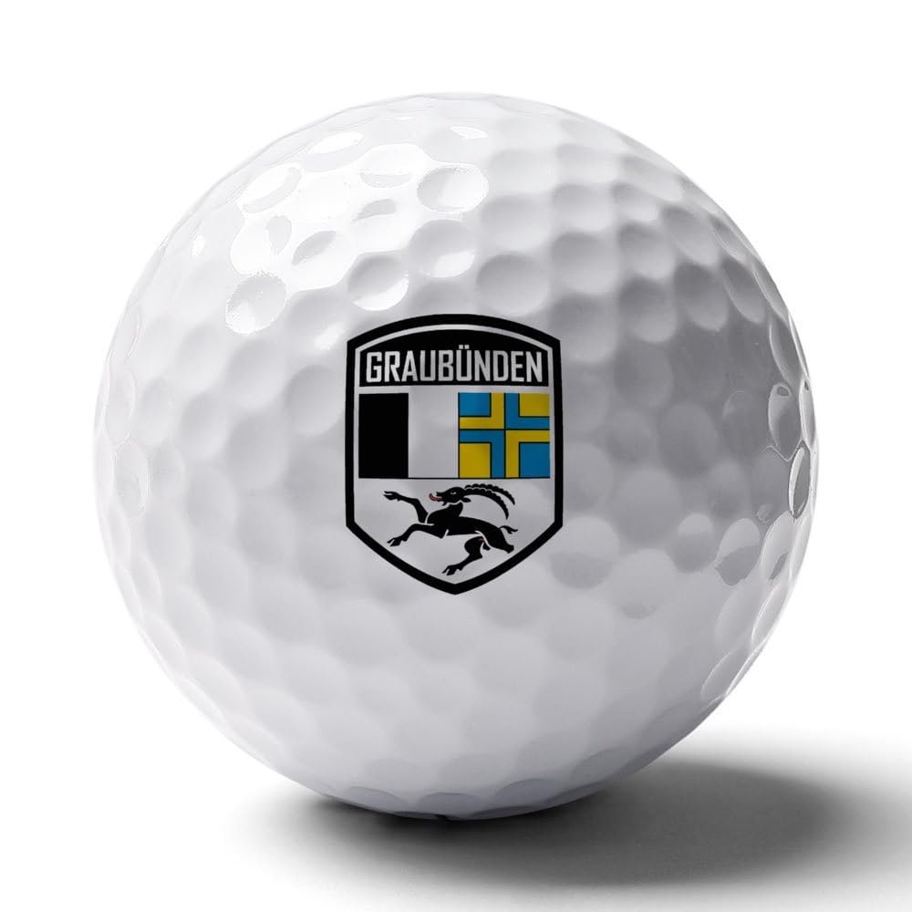 Vafogehu Golf Balls,Flag of Canton of Graubunden Patterns Golf Balls, Novelty Golf Gift for Men, Women 1 Piece