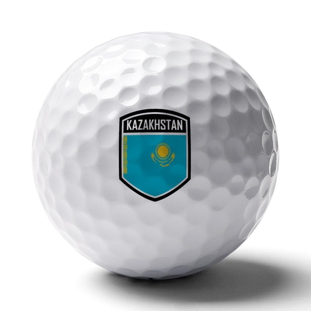 Vafogehu Golf Balls,Kazakhstan Flag Patterns Golf Balls, Novelty Golf Gift for Men, Women 1 Piece