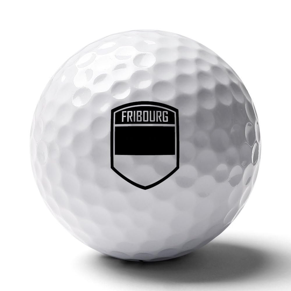 Vafogehu Golf Balls,Flag of Canton of Fribourg Patterns Golf Balls, Novelty Golf Gift for Men, Women 1 Piece