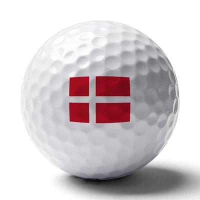 Vafogehu Golf Balls,Denmark Flag Patterns Golf Balls, Novelty Golf Gift for Men, Women 1 Piece