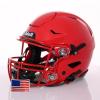 Riddell SpeedFlex Adult w/Scarlet SF-2BD Facemask + US Helmet Flag Decal (Scarlet, Large) - Green Gridiron view 3