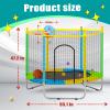 Juoe 55" Trampoline for Kids with Enclosure,Up to 440 Ibs Toddler Mini Trampoline with Net and Basketball Hoop,Indoor/Outdoor Toddler Trampoline for Kids,Gifts for Boys & Girls view 2