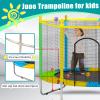 Juoe 55" Trampoline for Kids with Enclosure,Up to 440 Ibs Toddler Mini Trampoline with Net and Basketball Hoop,Indoor/Outdoor Toddler Trampoline for Kids,Gifts for Boys & Girls view 3
