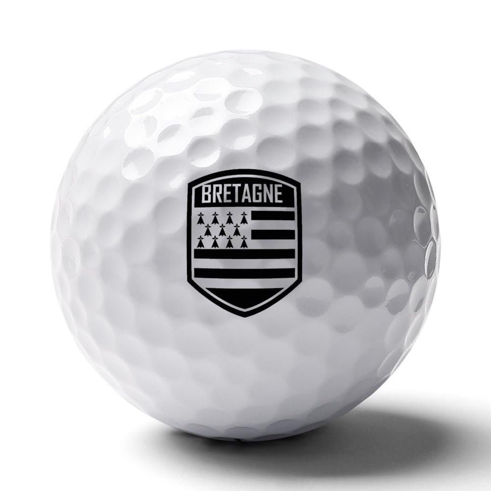 Vafogehu Golf Balls,Bretagne France Flag Patterns Golf Balls, Novelty Golf Gift for Men, Women 1 Piece