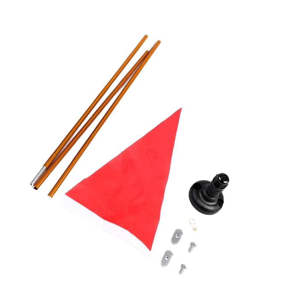 Aosekaa Kayak Safe Flag Safe Boat Flag Base 4ft Aluminum Alloy Flagpole Kayak Flag Track Mount Kayaking Visibility Set for Boat Yacht