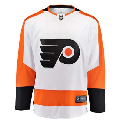 Fanatics Youth Philadelphia Flyers Away Breakaway Jersey Size S/M Ages 8-12 Years NHL Licensed Hockey Jersey, Small-Medium, White