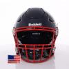 Riddell SpeedFlex Adult w/Scarlet SF-2BD Facemask + US Helmet Flag Decal (Navy, Small) - Green Gridiron view 2