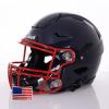 Riddell SpeedFlex Adult w/Scarlet SF-2BD Facemask + US Helmet Flag Decal (Navy, Small) - Green Gridiron view 3
