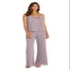 R&M Richards Women's 3-Piece Glitter Pant Suit W/Tank Top & Sheer Jacket | Elegant Evening Cocktail Party Attire view 3