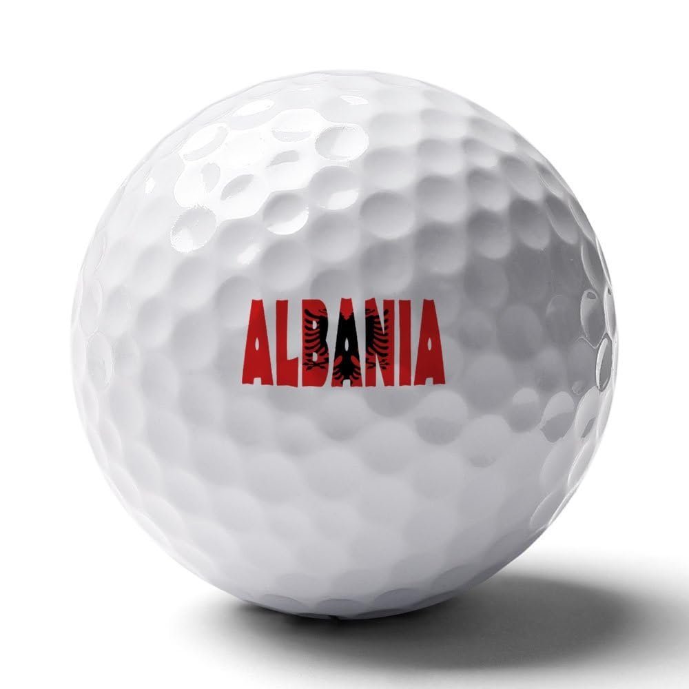 Vafogehu Golf Balls,Flag of Albania Patterns Golf Balls, Novelty Golf Gift for Men, Women 1 Piece