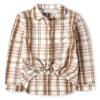 The Children's Place,Girls,Long Sleeve Plaid Twill Tie Front Button Down Shirt,Bunnys Tail Plaid,Medium view 1