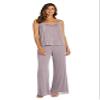 R&M Richards Women's 3-Piece Glitter Pant Suit W/Tank Top & Sheer Jacket | Elegant Evening Cocktail Party Attire view 3