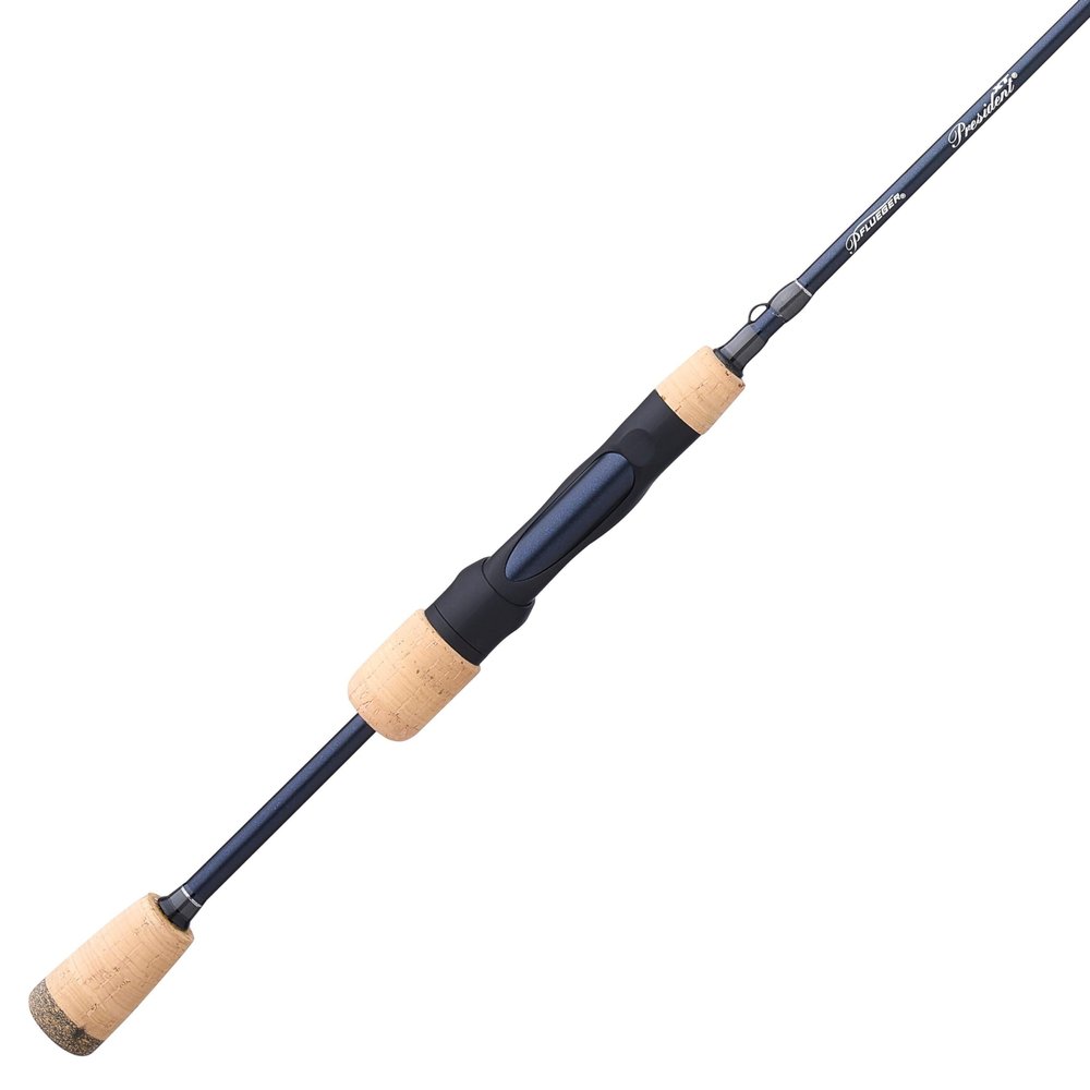 Pflueger 6'6" President XT Spinning Rod, Medium Light Power, 2-Piece Graphite Rod, Light and Sensitive Fishing Rod Ideal for Bass, Walleye, Panfish, Trout and Steelhead