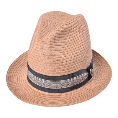 Bigalli Swing Paper Braid Sun Hats for Women Men Crushable Beach Hat Center Dent Shape, Grosgrain Ribbon Detail, UV Protection SPF 80 Certified | Beige Small