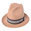 Bigalli Swing Paper Braid Sun Hats for Women Men Crushable Beach Hat Center Dent Shape, Grosgrain Ribbon Detail, UV Protection SPF 80 Certified | Beige Small view 1