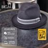 Bigalli Swing Paper Braid Sun Hats for Women Men Crushable Beach Hat Center Dent Shape, Grosgrain Ribbon Detail, UV Protection SPF 80 Certified | Beige Small view 4