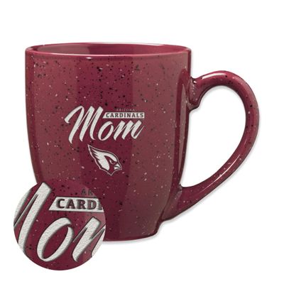Rico Industries NFL Football Arizona Cardinals Mom Maroon 16 oz Team Color Laser Engraved Speckled Ceramic Coffee Mug