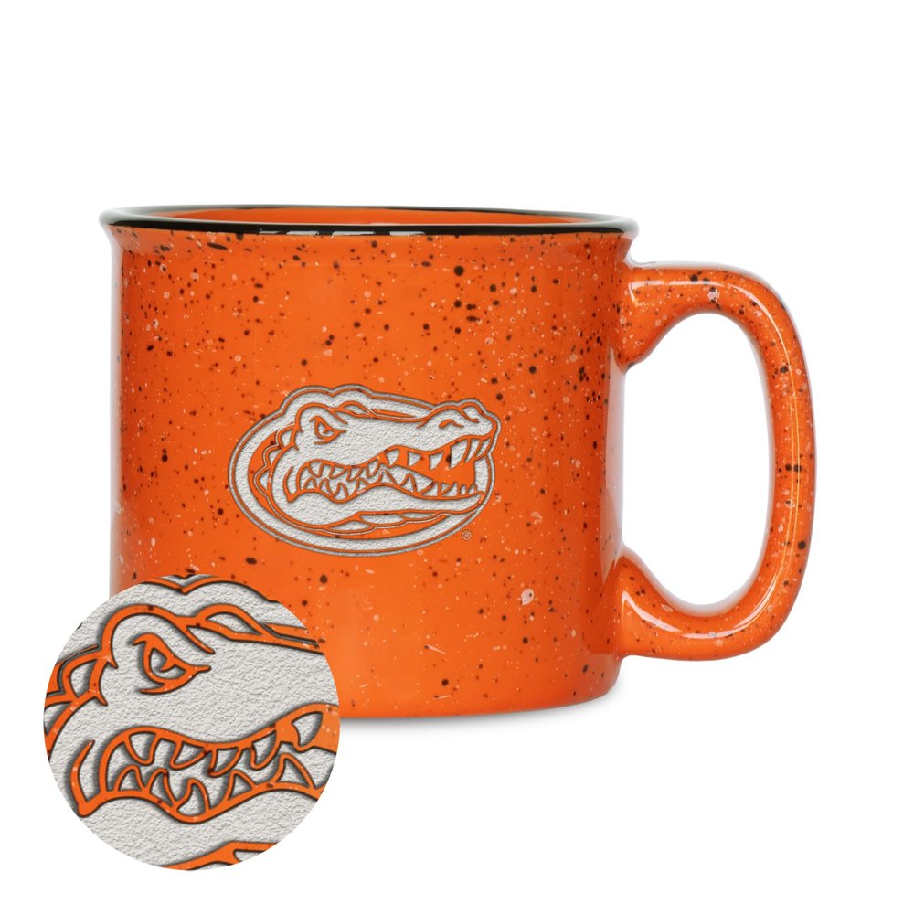 Rico Industries NCAA Florida Gators Orange Speckle 12oz Laser Engraved Campfire Mug