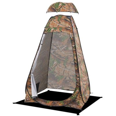 BRIAN & DANY Pop Up Shower Tent, Portable Privacy Camping Changing Tent, Camp Toilet Bathroom Pod with Rain Shelter & Windows, UPF 50+ & Waterproof, 47.2" x 47.2" x 74.8", Camouflage