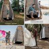 BRIAN & DANY Pop Up Shower Tent, Portable Privacy Camping Changing Tent, Camp Toilet Bathroom Pod with Rain Shelter & Windows, UPF 50+ & Waterproof, 47.2" x 47.2" x 74.8", Camouflage view 4